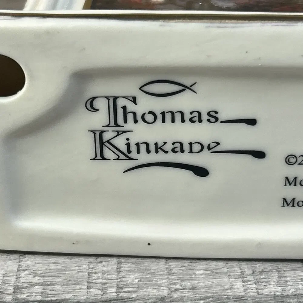 VTG Thomas Kinkade Sweetheart Cottage Desk Shelf Mantle Porcelain Clock 2004
